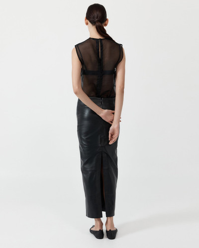 ST. AGNI Leather Column Skirt - Black outlook