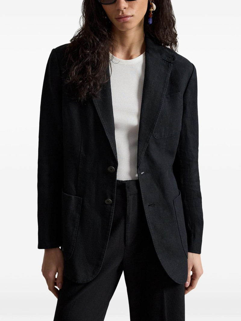 single-breasted linen blazer 3