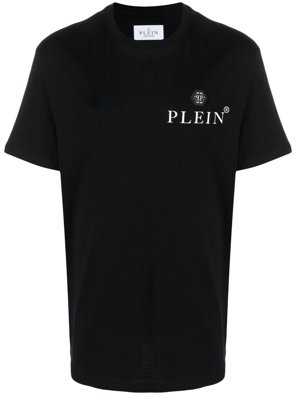 logo-plaque cotton T-shirt - 1