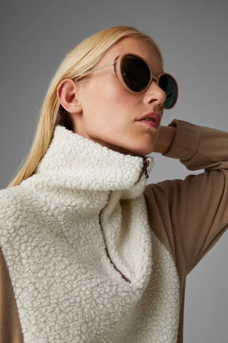 Tamina half-zippered sweater in Beige/Off-white 6