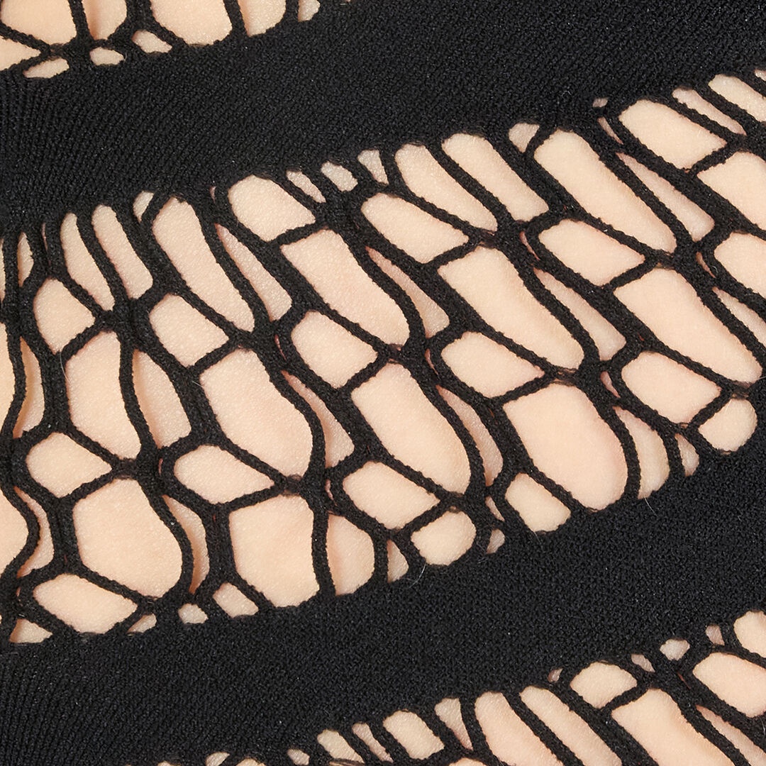 Midi Dress With Perforated Pattern - 5
