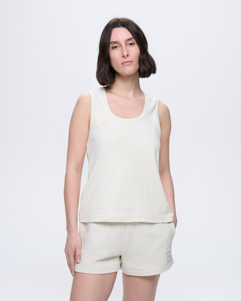 PANGAIA Womens Cotton Tank Top - Bone White outlook