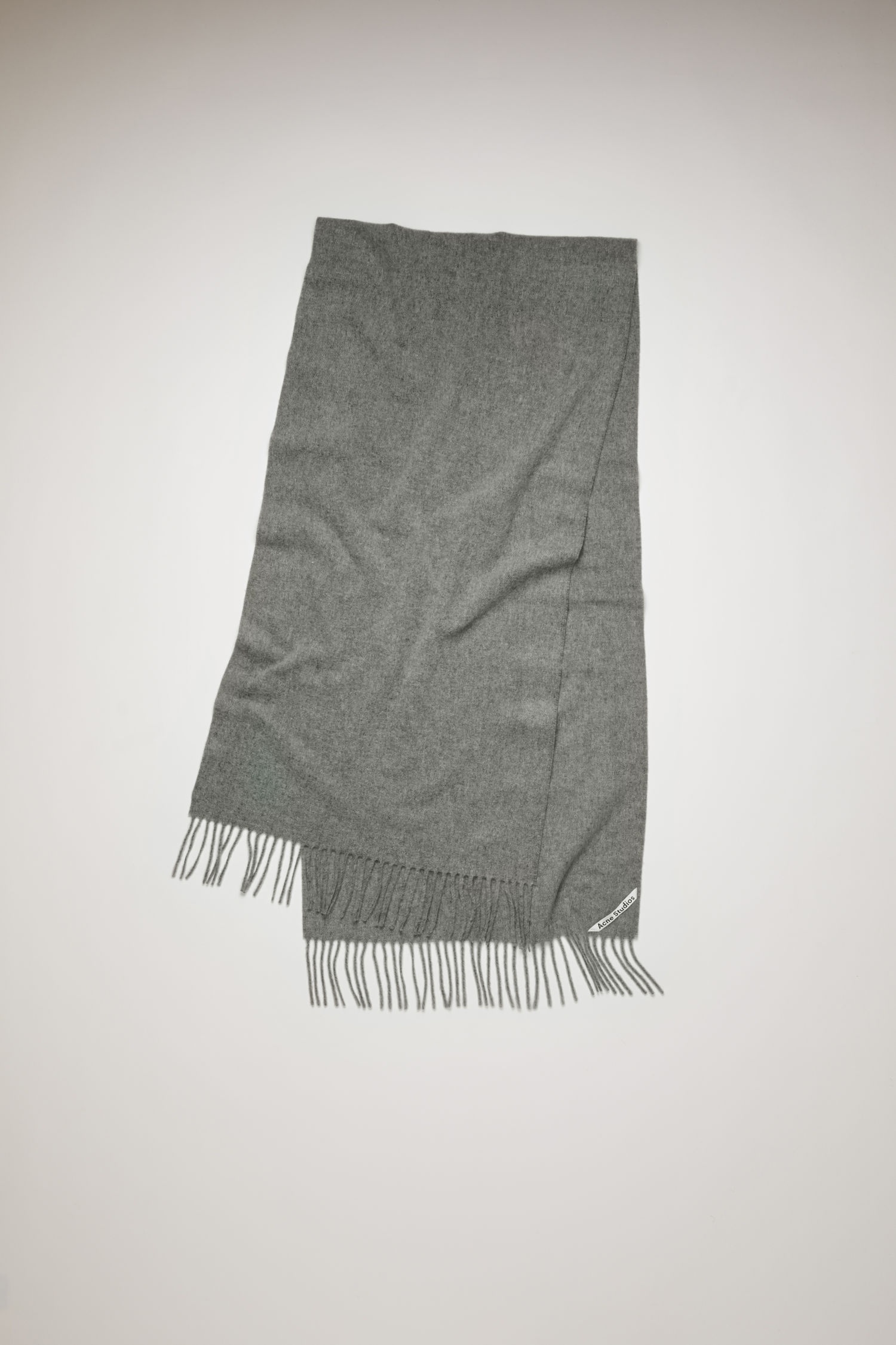 Narrow wool scarf grey melange - 1