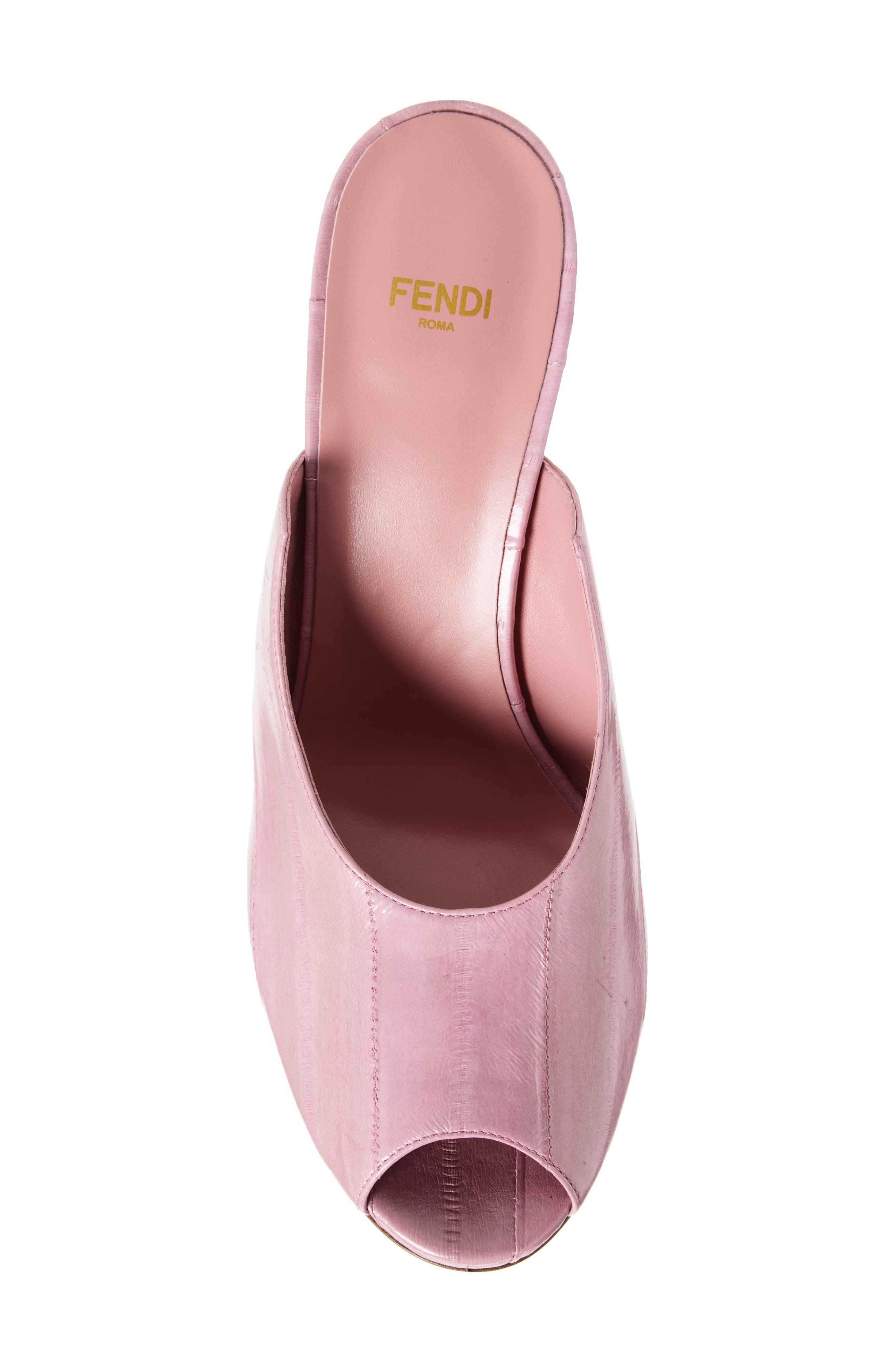 Fendi Show Genuine Eel Wedge Mule in Indian Pink at Nordstrom - 5