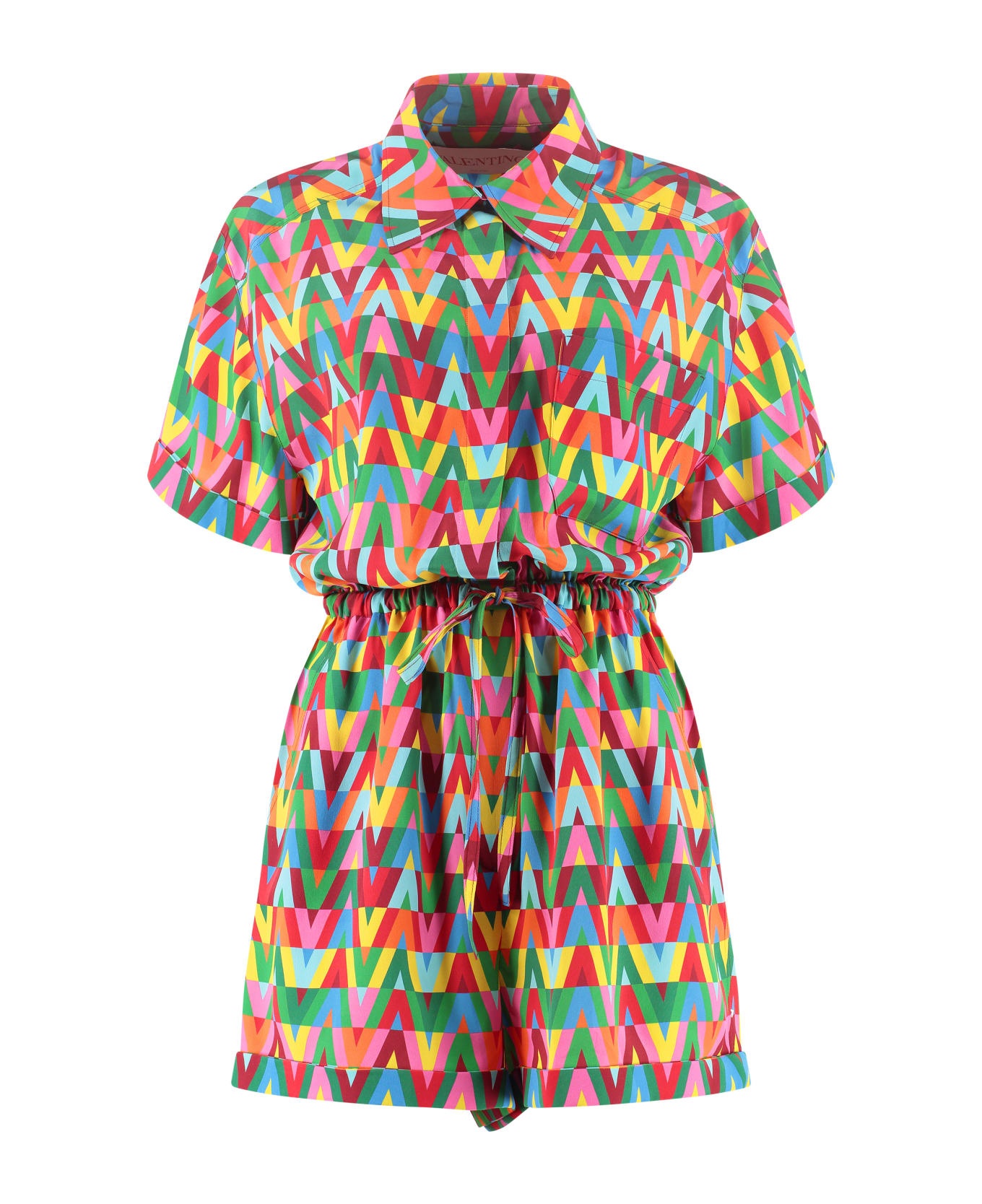 Printed Silk Jumpsuit - 1