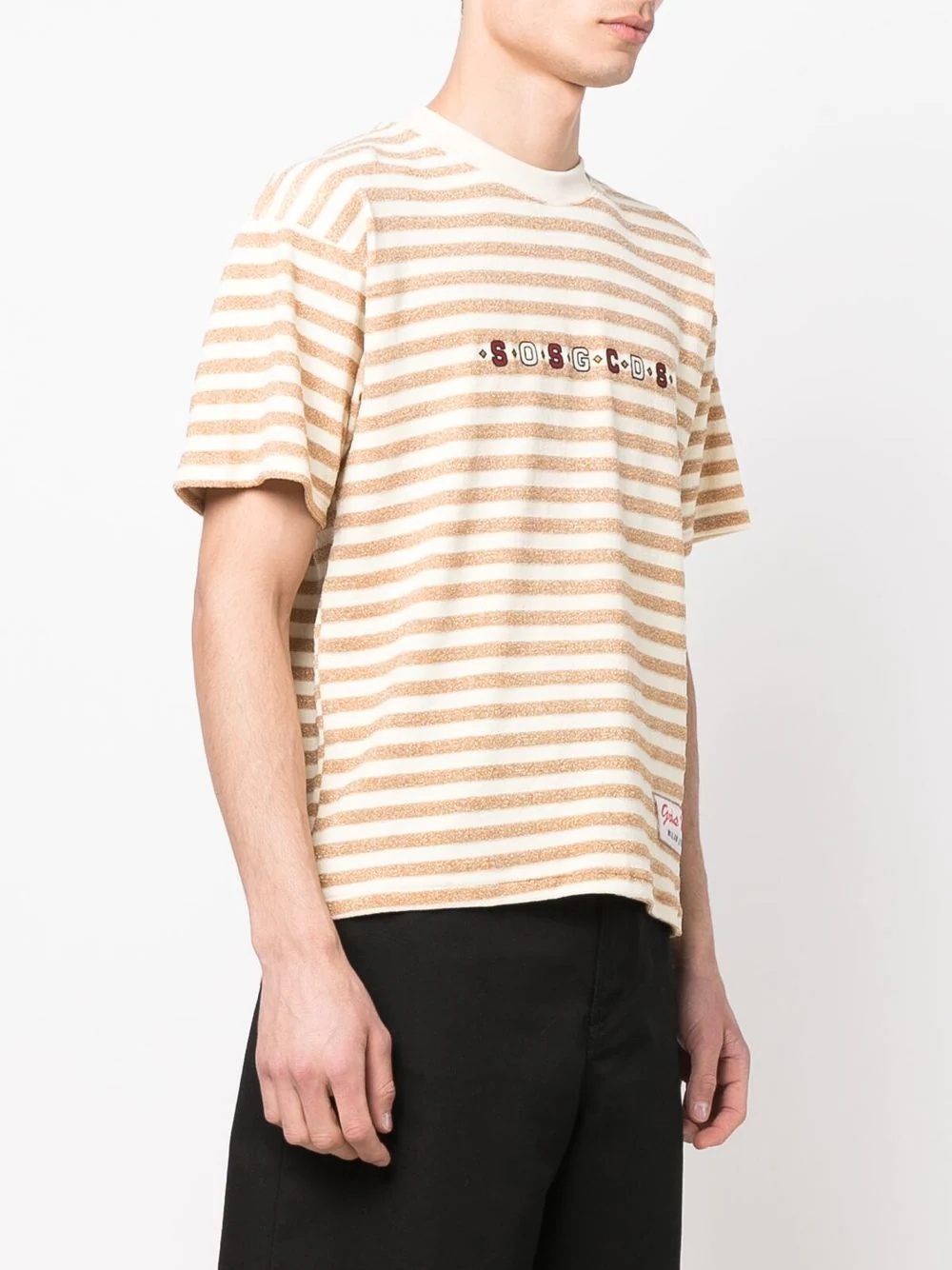 striped logo-print T-shirt - 3