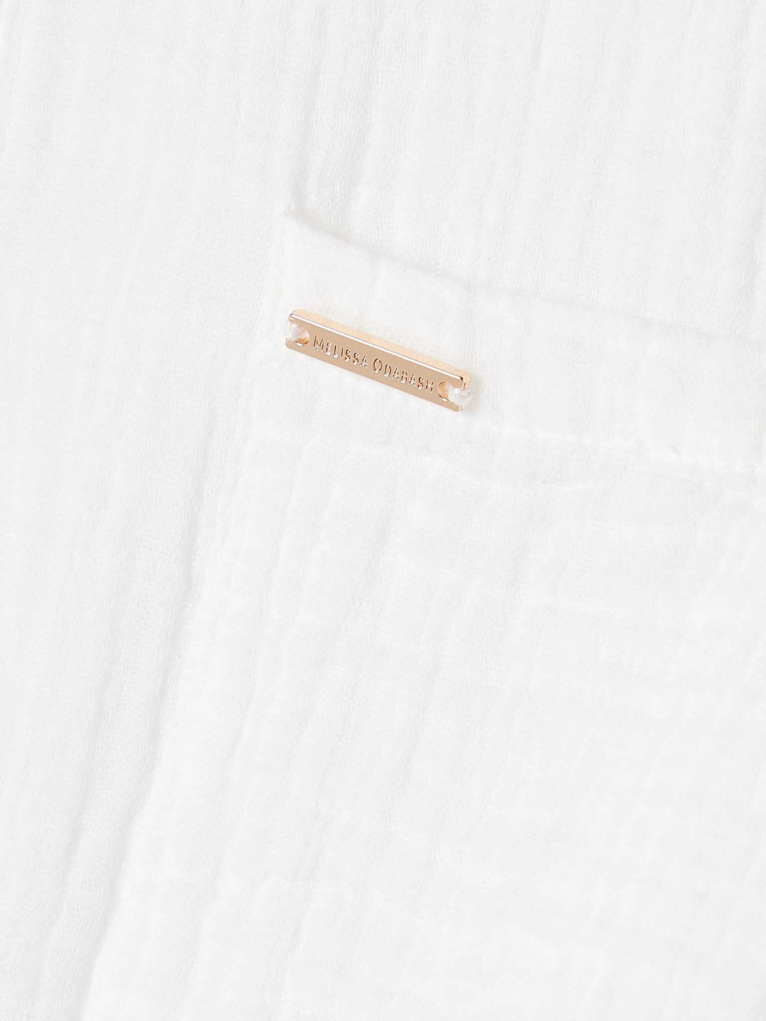 Sara tie-front crinkled cotton-gauze mini shirt dress White - 4