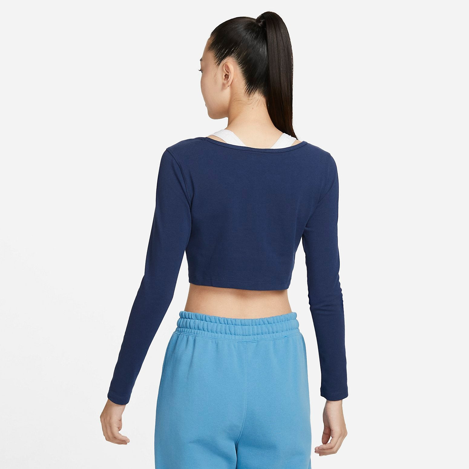 (WMNS) Air Jordan Flight Long-Sleeve Top 'Navy' DQ4466-410 - 3
