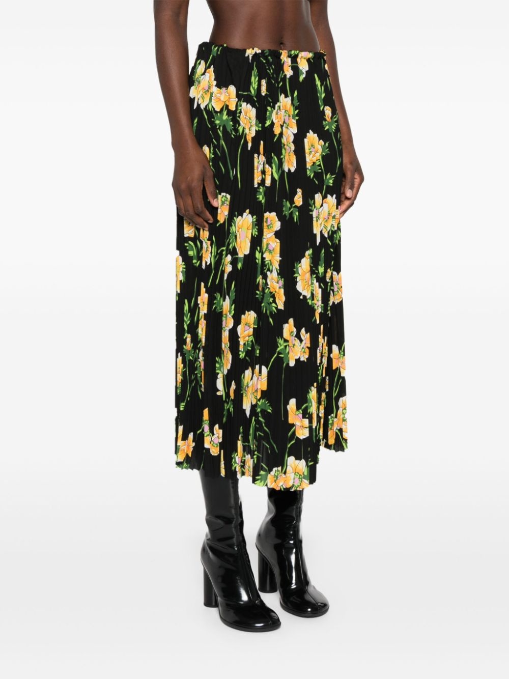floral-print pleated skirt - 3