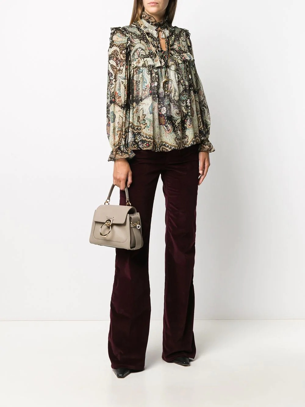 paisley-print silk blouse - 2