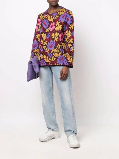 Comme des Garçons Homme Plus floral-jacquard sweater outlook