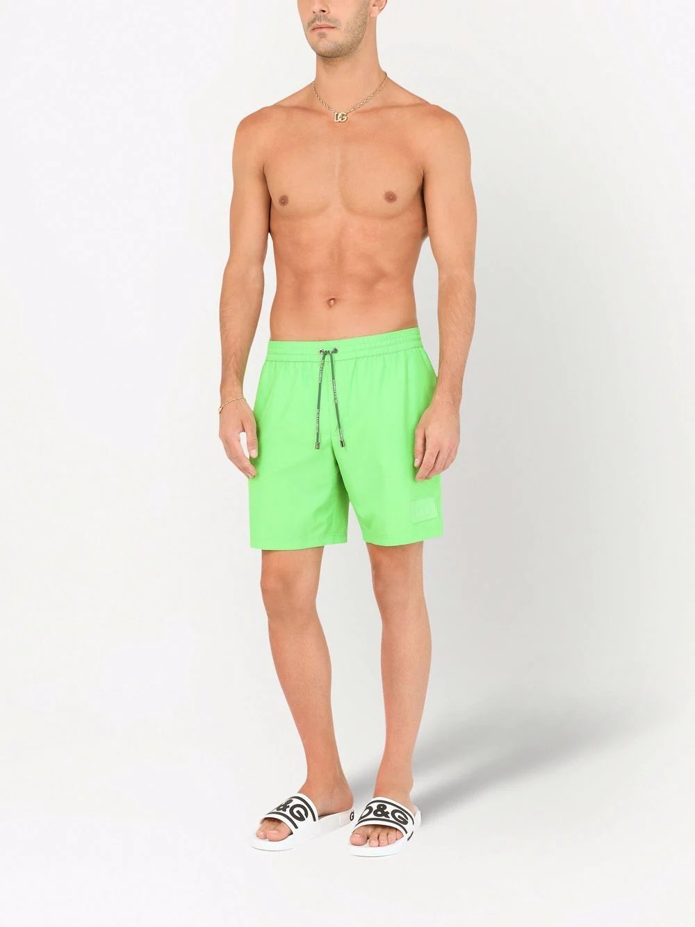 logo-patch mid-length swim shorts - 2