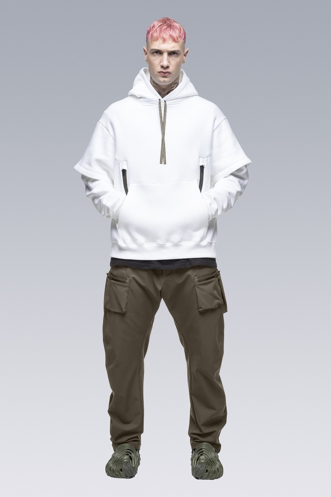 S34-PR Cotton Hooded Sweatshirt White - 1
