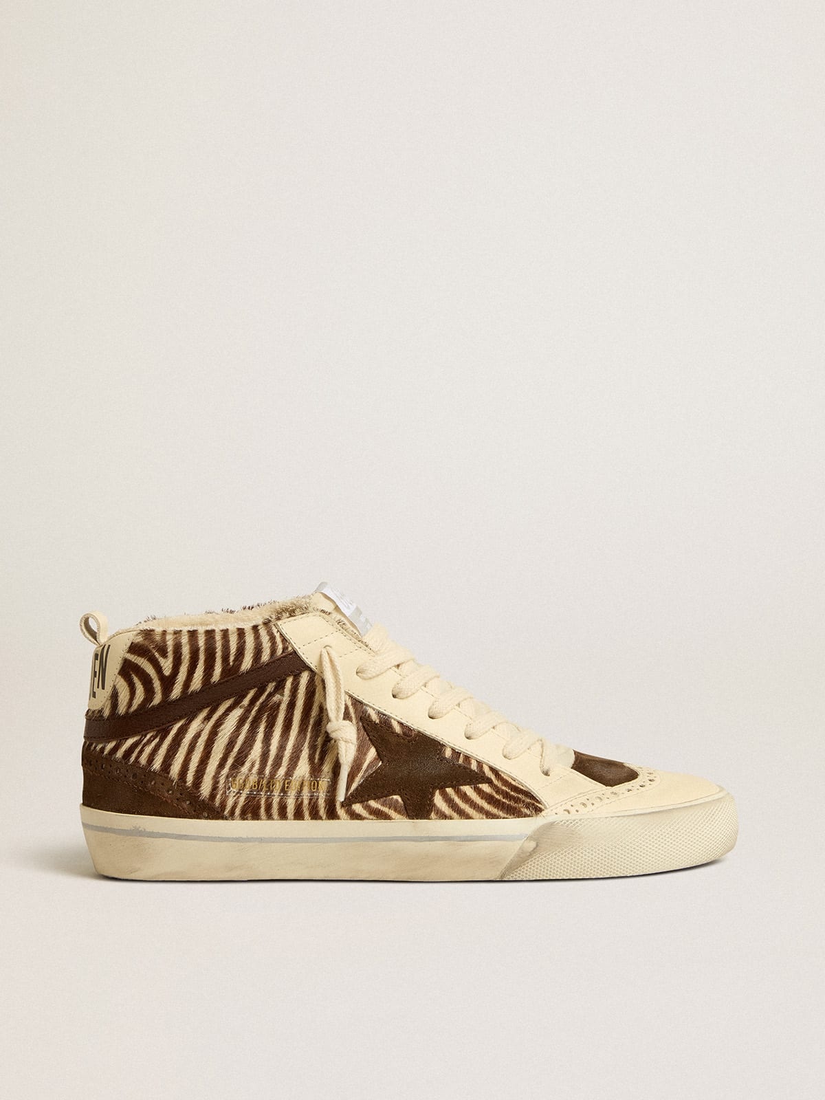 Mid Star in zebra-print pony skin with suede star and brown flash - 1