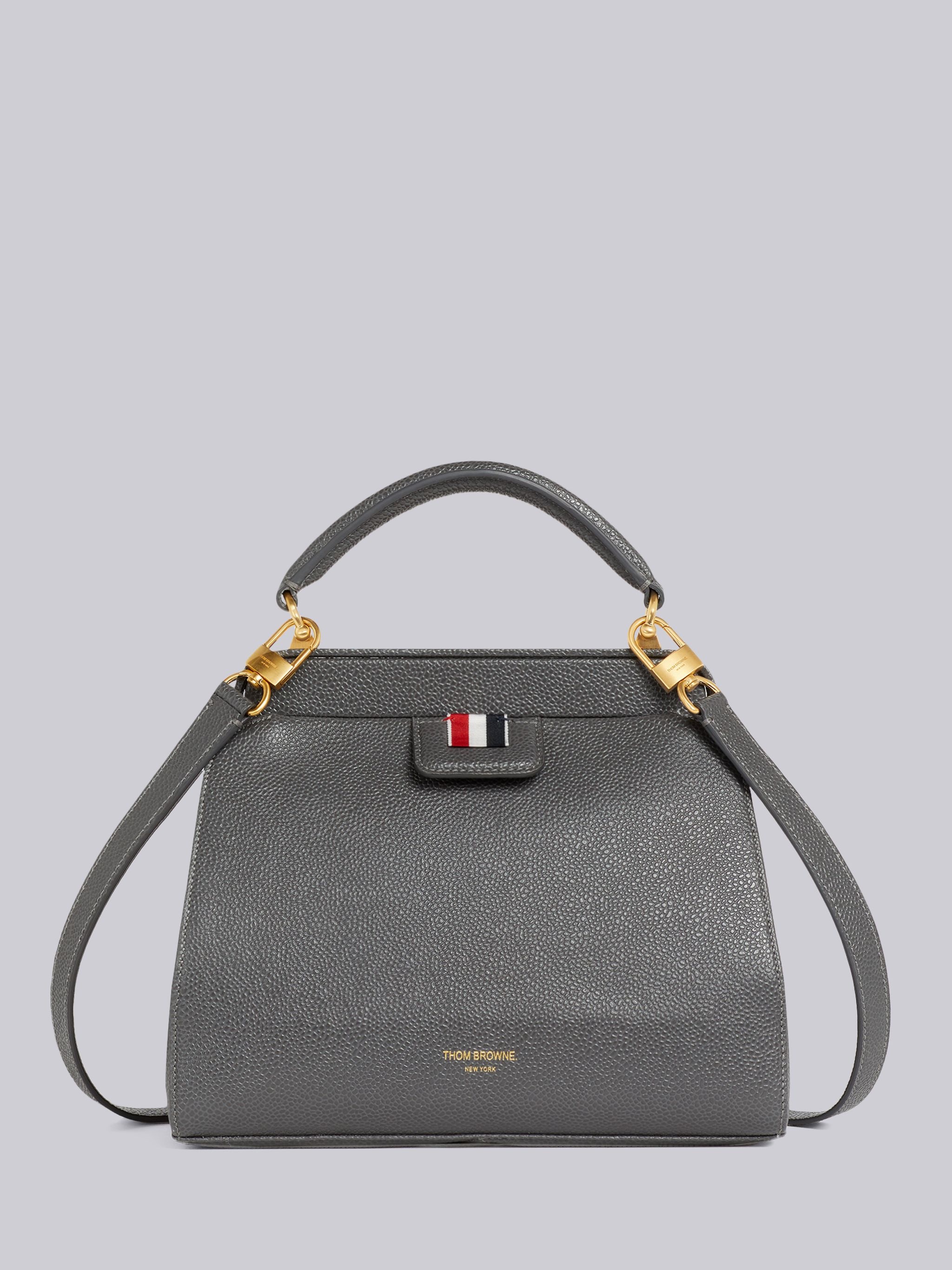 Dark Grey Pebble Grain Leather Small Doctor Bag - 4