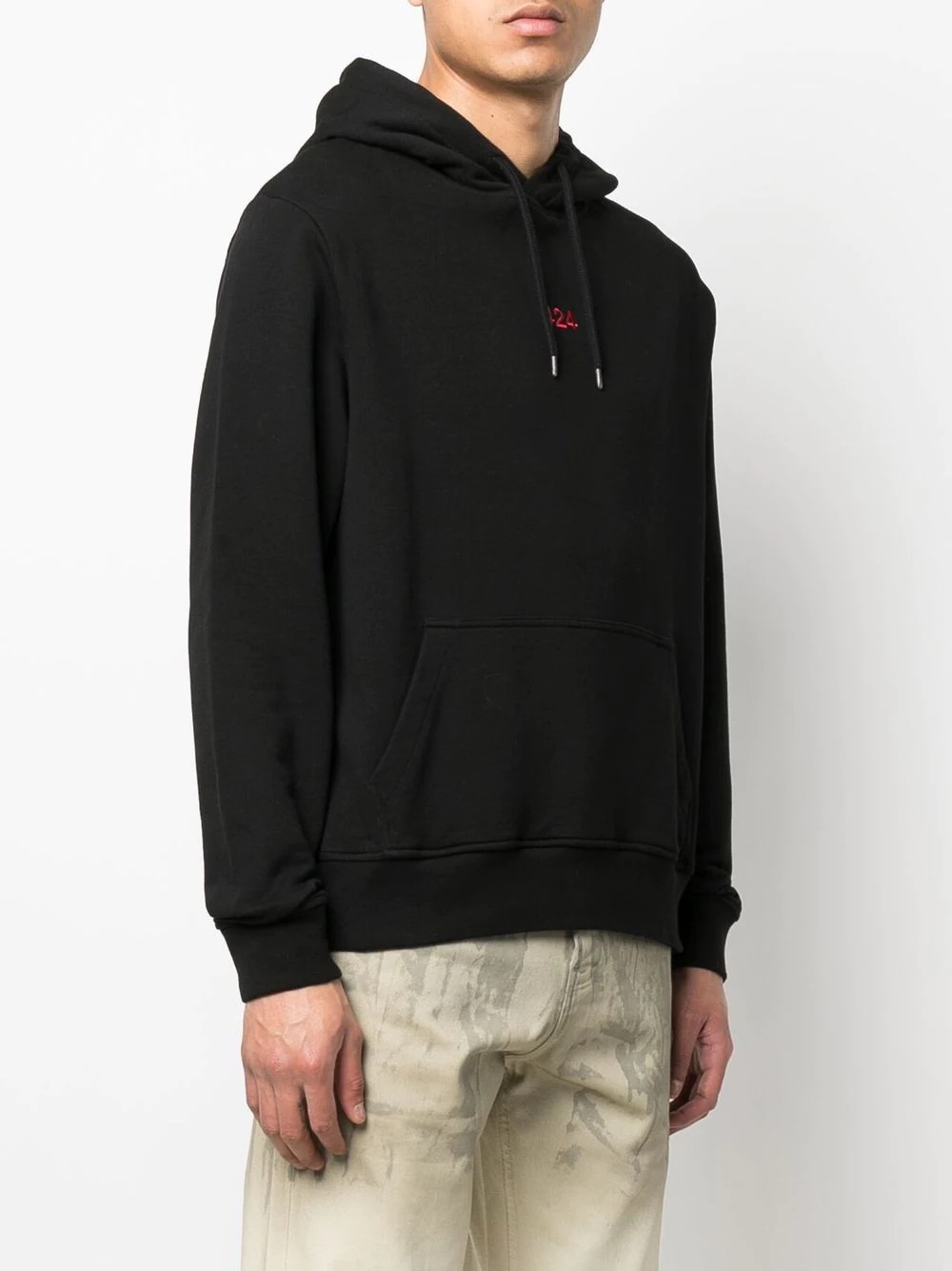 embroidered-logo detail hoodie - 4