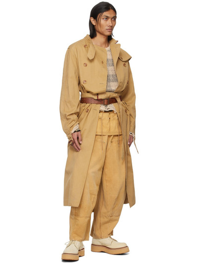 R13 Tan Deconstructed Trench Coat outlook