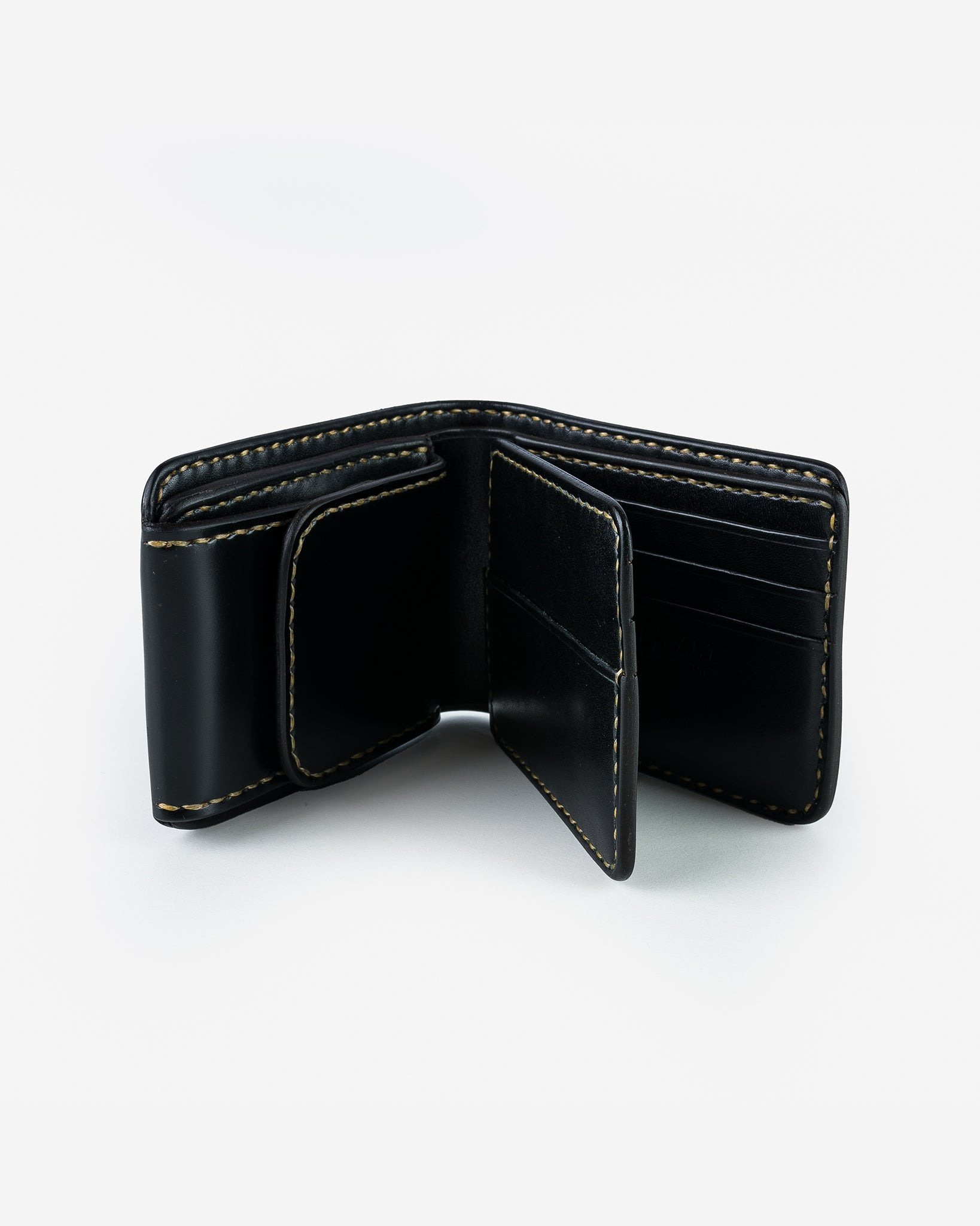 IHG-01-BLK Small Shell Cordovan Wallet - Black - 2
