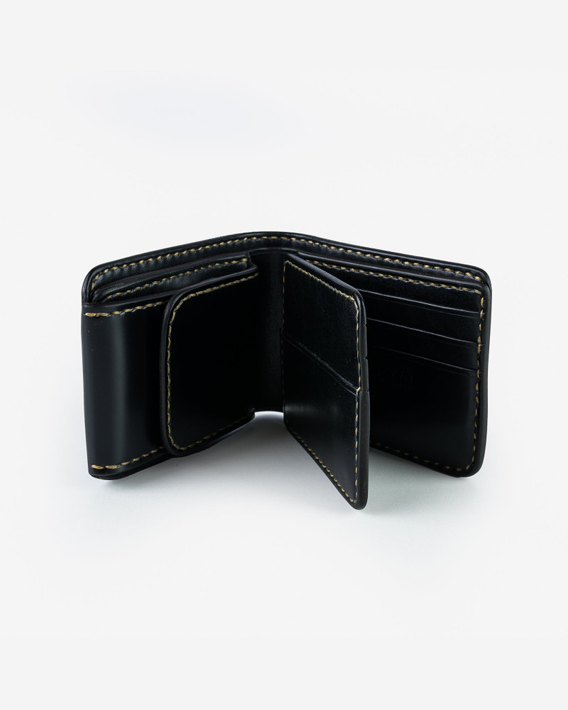 Iron Heart SMALL SHELL CORDOVAN WALLET - BLACK outlook