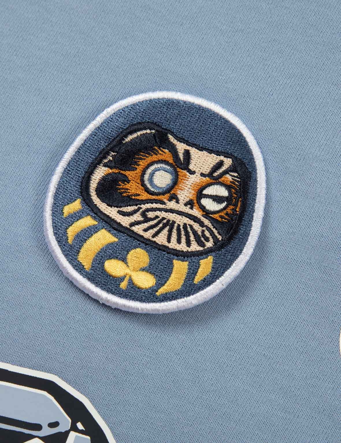 DARUMA AND GODHEAD EMBROIDERED BADGES RELAX FIT HOODIE - 9