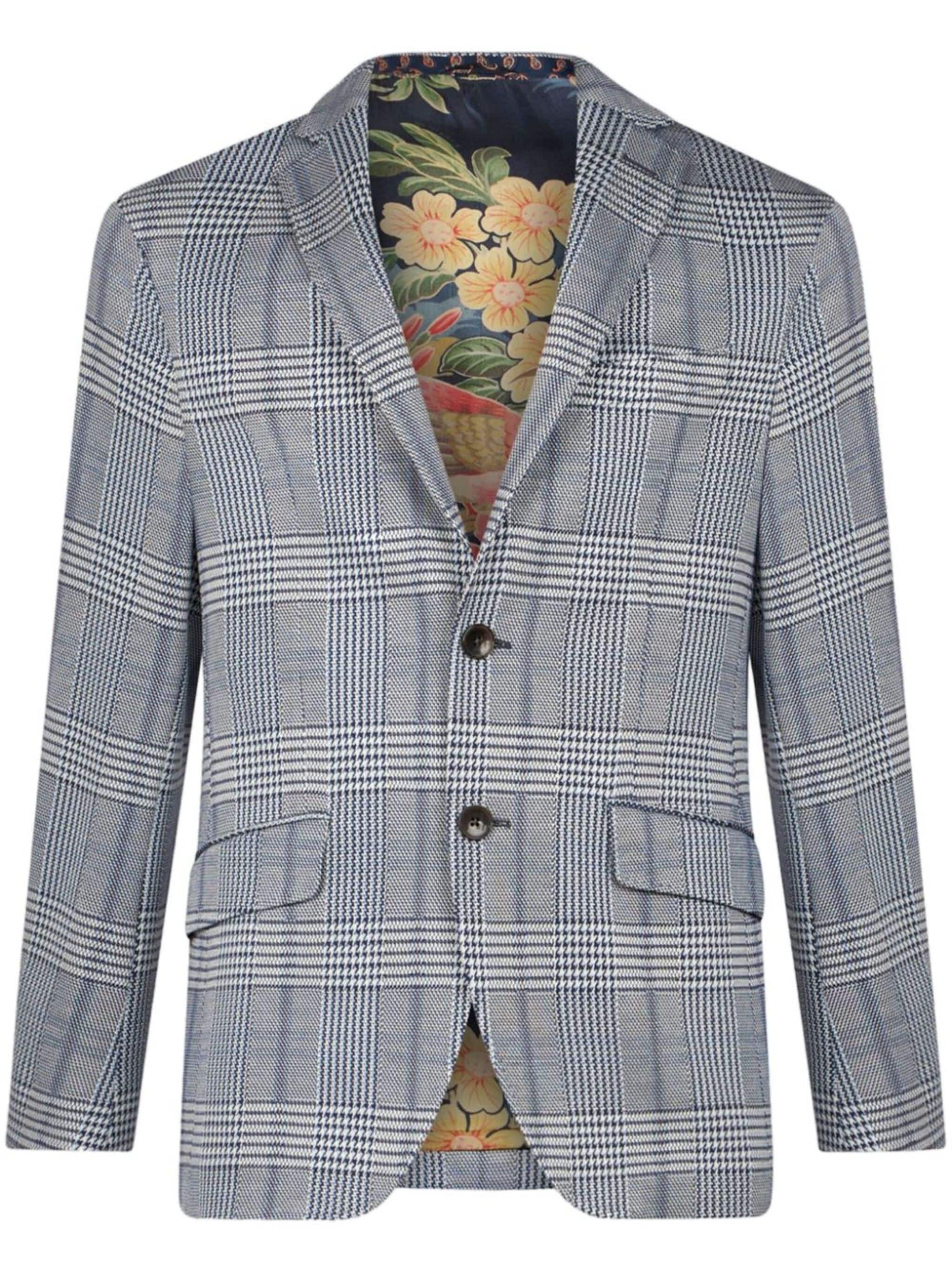 tartan-check single-breasted blazer - 1