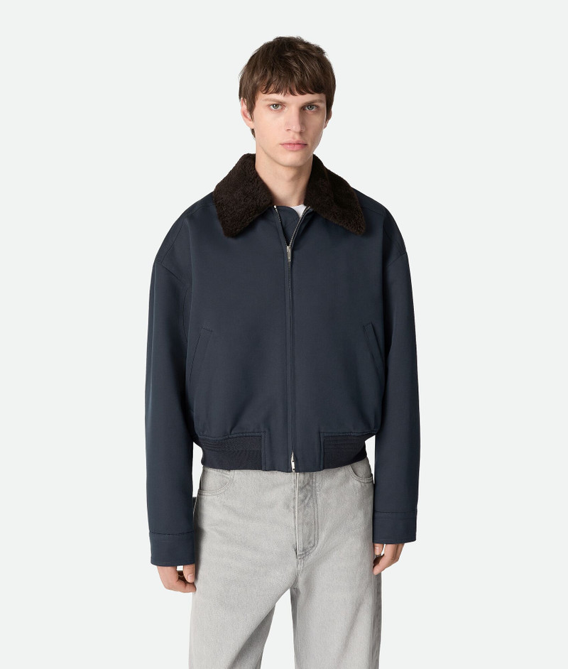 Silk And Cotton Twill Bomber Jacket 1