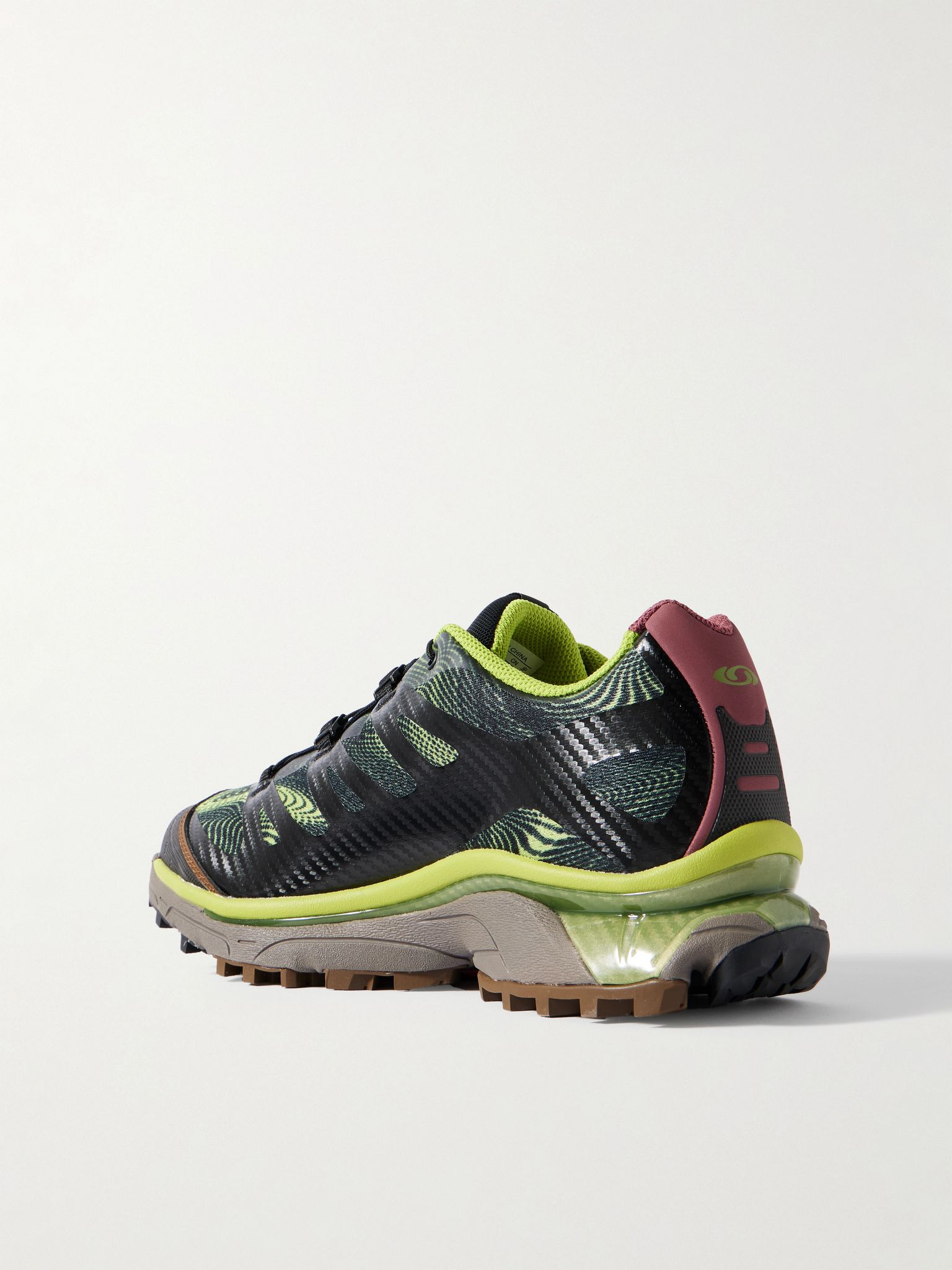 XT-4 Rubber-Trimmed Mesh Sneakers Black - 4