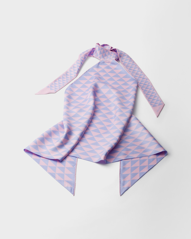 Printed silk twill halter top 1