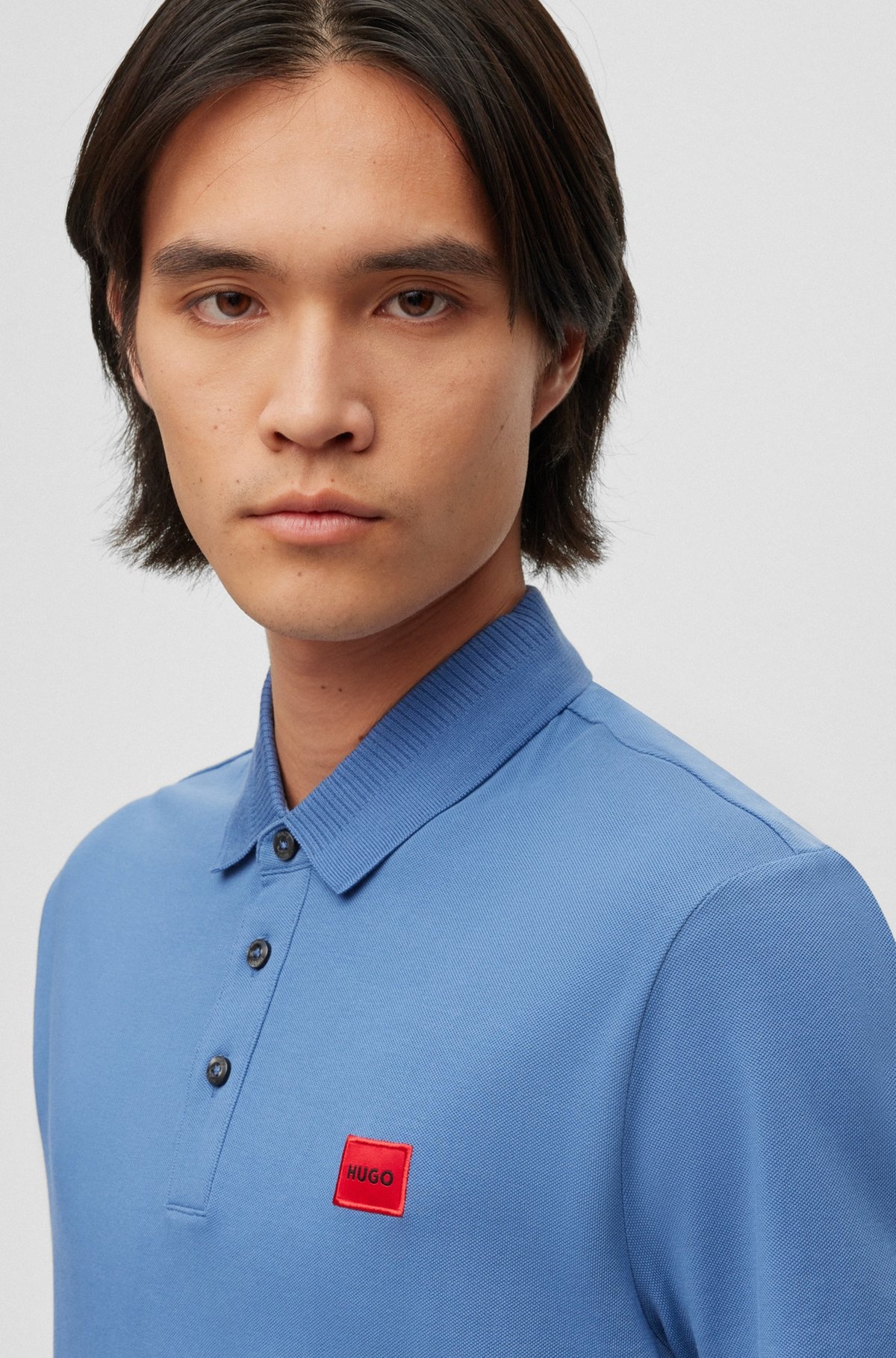 COTTON-PIQUÉ SLIM-FIT POLO SHIRT WITH LOGO LABEL - 3