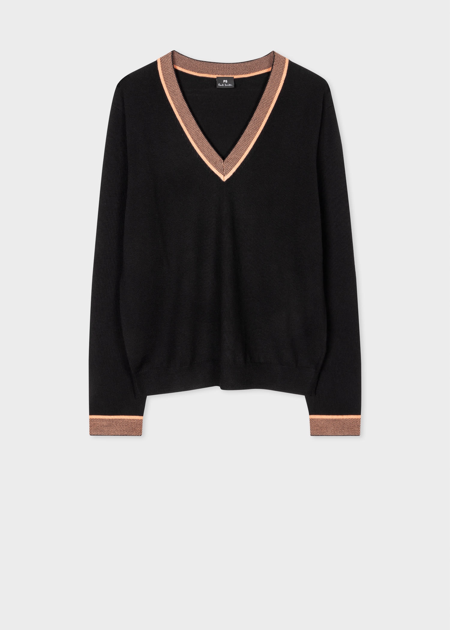 Contrast V Neck Sweater - 1