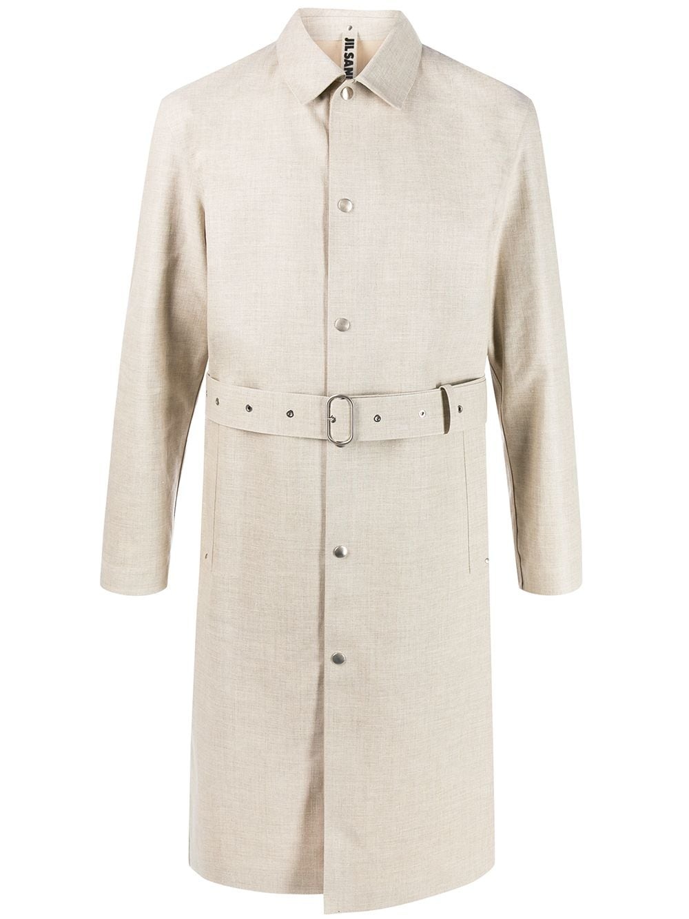 pointed collar trench coat - 1