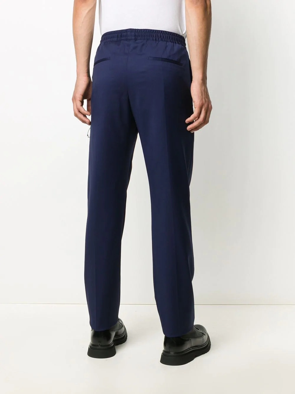 elasticated straight-leg trousers - 4