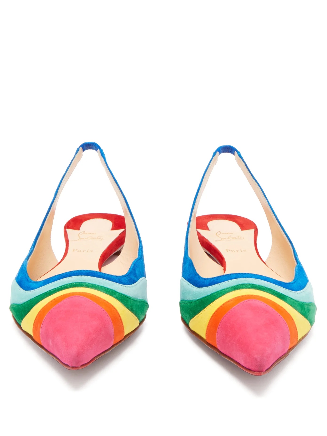 Degradama rainbow suede slingback pumps - 5