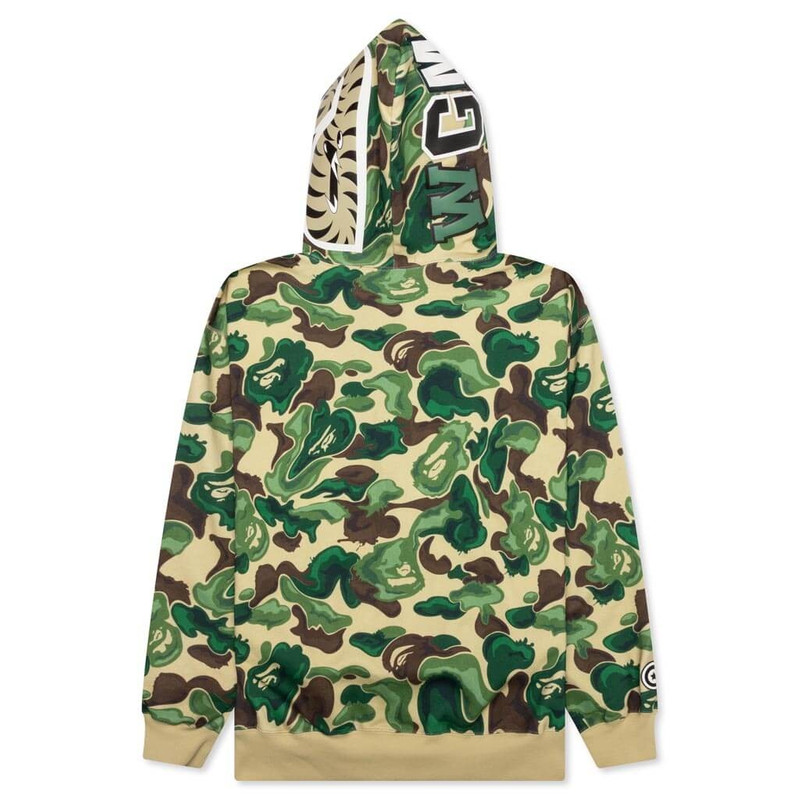 A BATHING APE® BAPE ART CAMO SHARK HOODIE - GREEN outlook