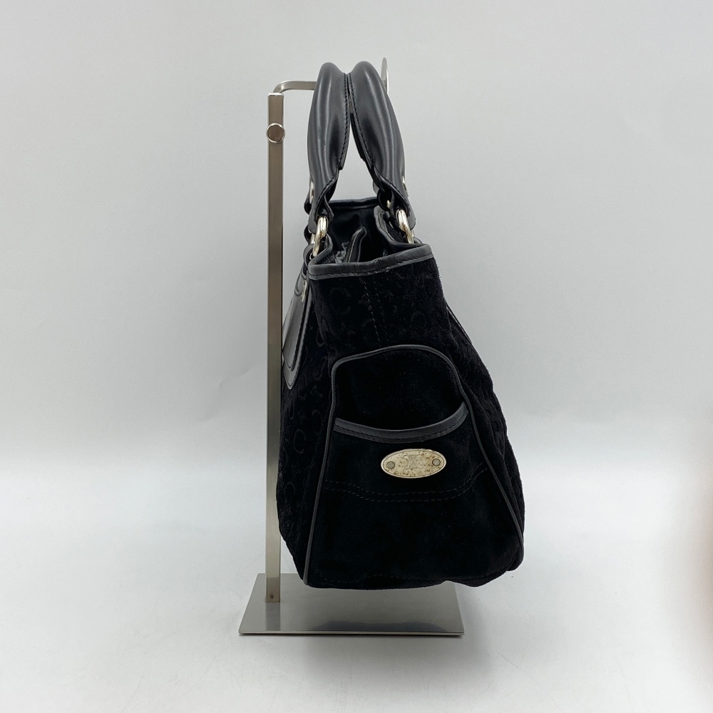 CELINE Celine Black Suede C Macadam Tote Bag | ovhannam