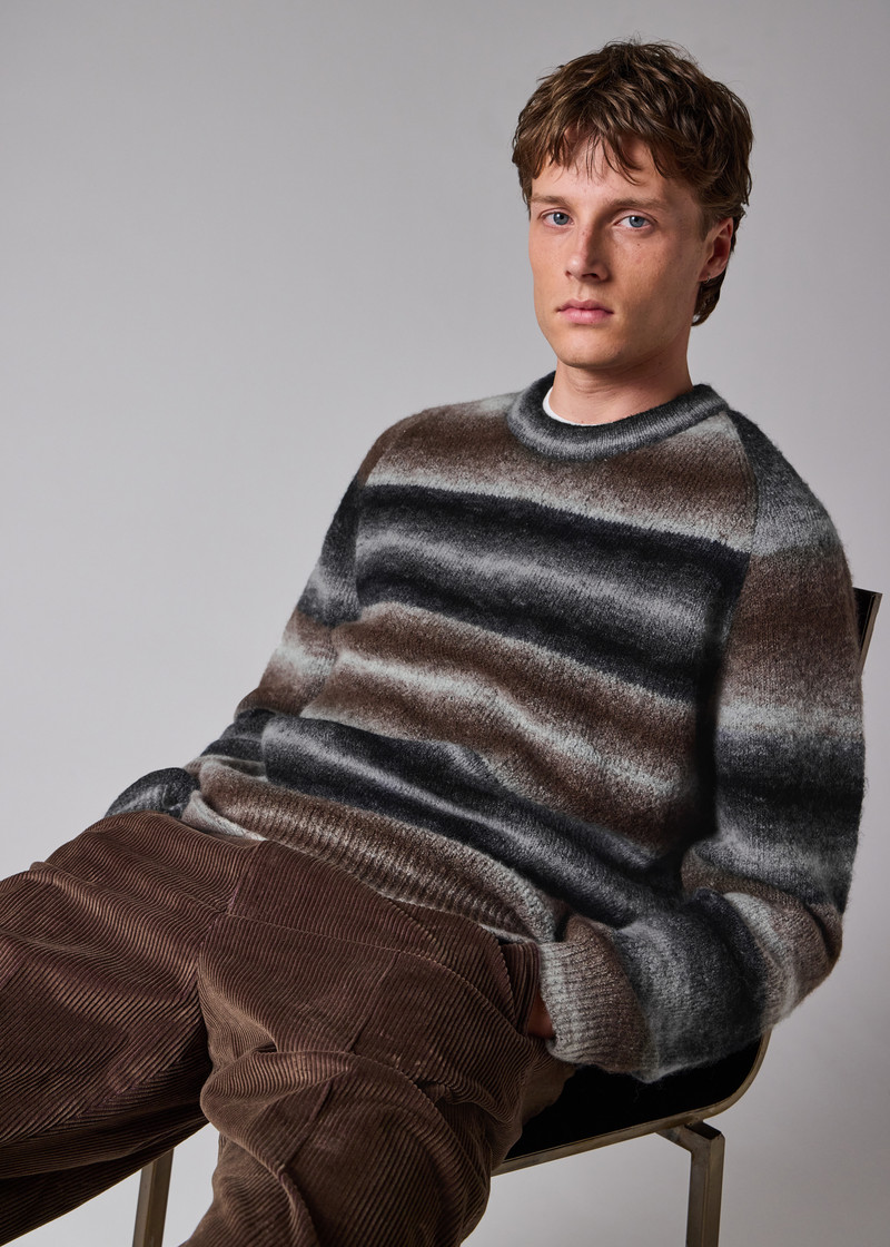 Brown and Black Faded Stripe Sweater 6