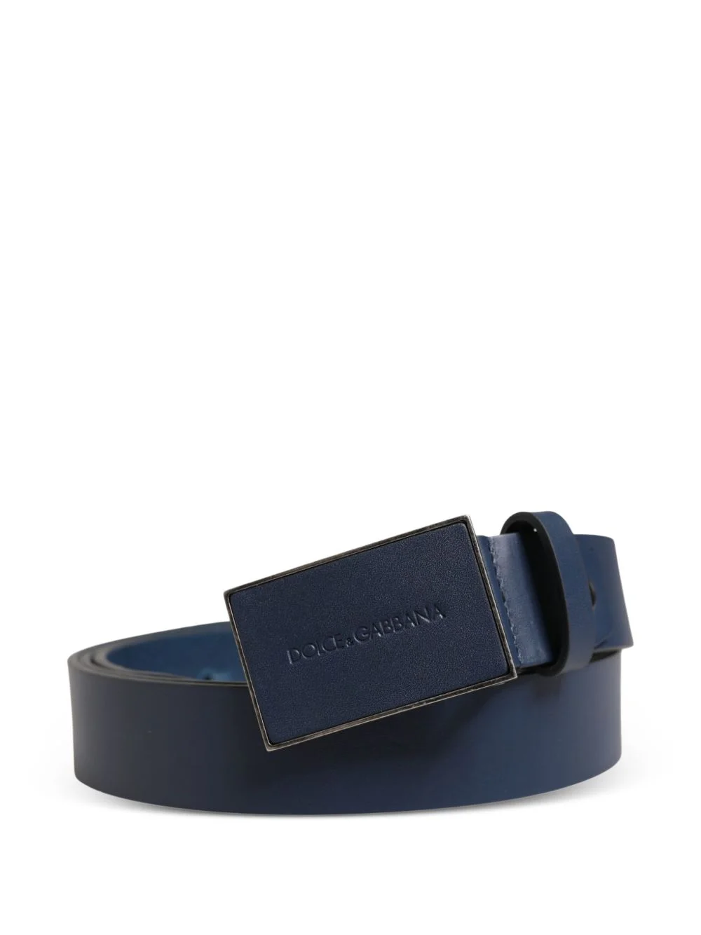 logo-buckle leather belt - 1