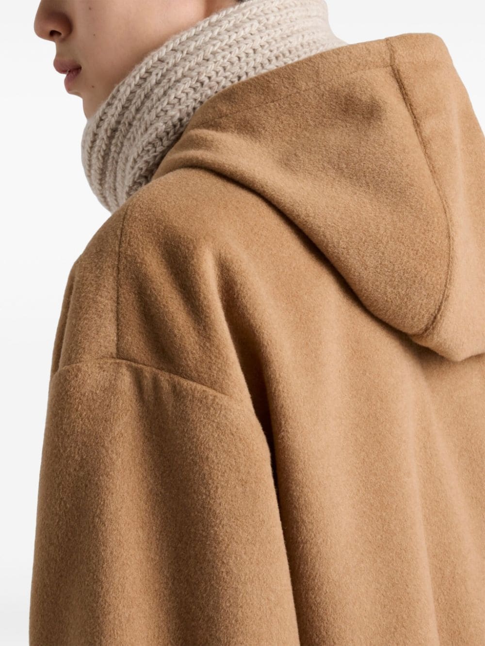 camel-hair hoodie jacket - 5