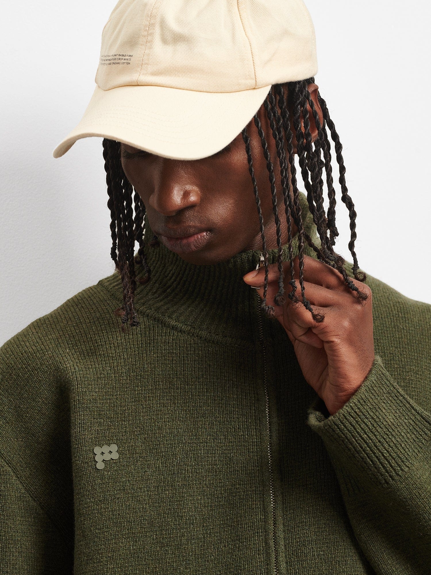 Men's Recycled Cashmere Zip Up Sweater - Rosemary Green - 4