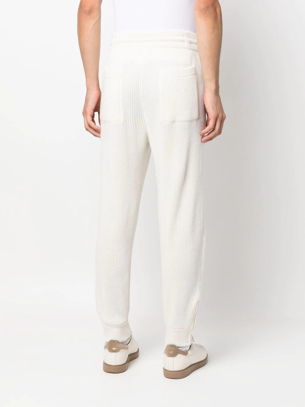 drawstring cashmere track pants - 4