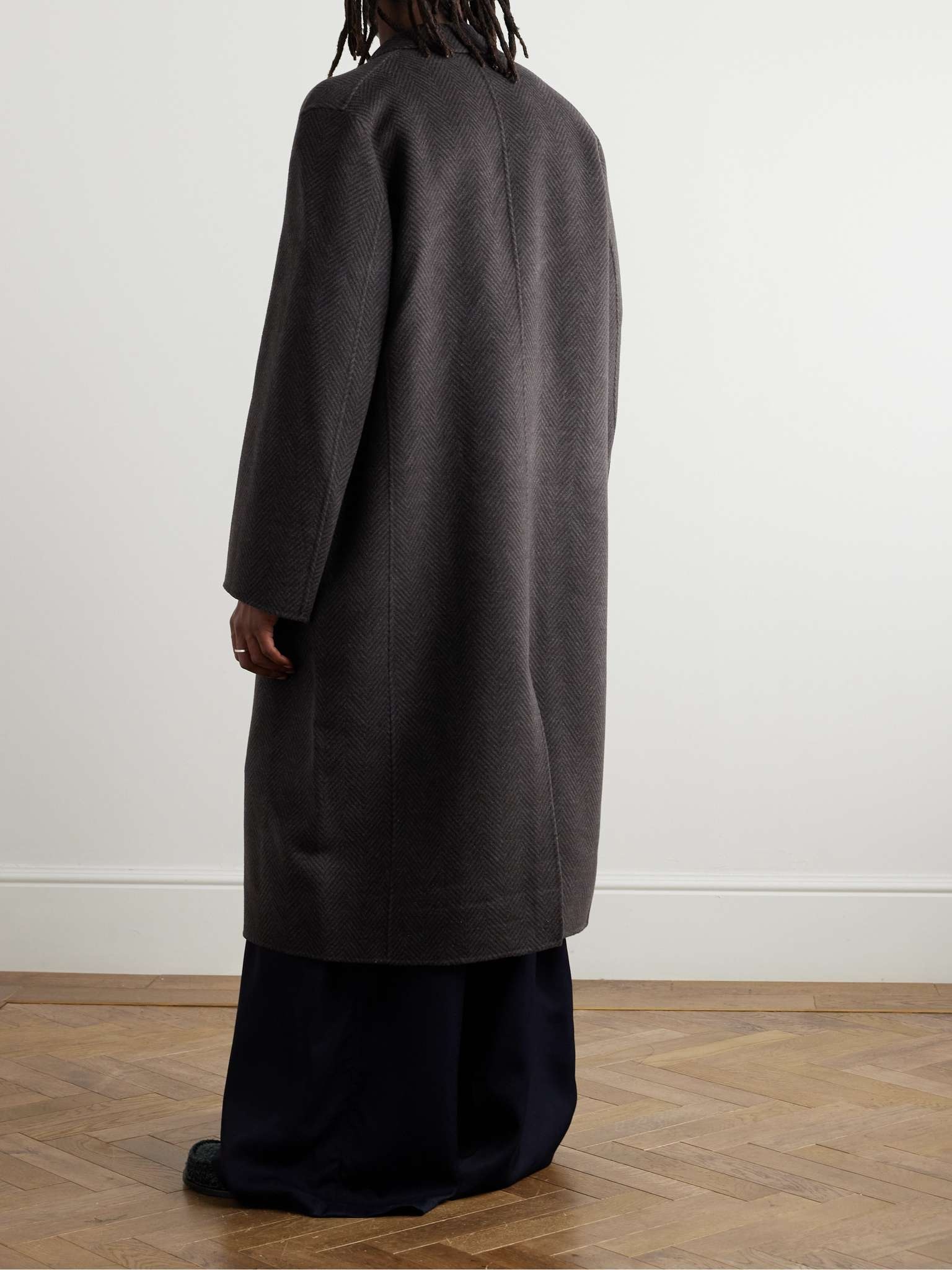 Dojack Double-Breasted Herringbone Wool-Blend Coat - 4