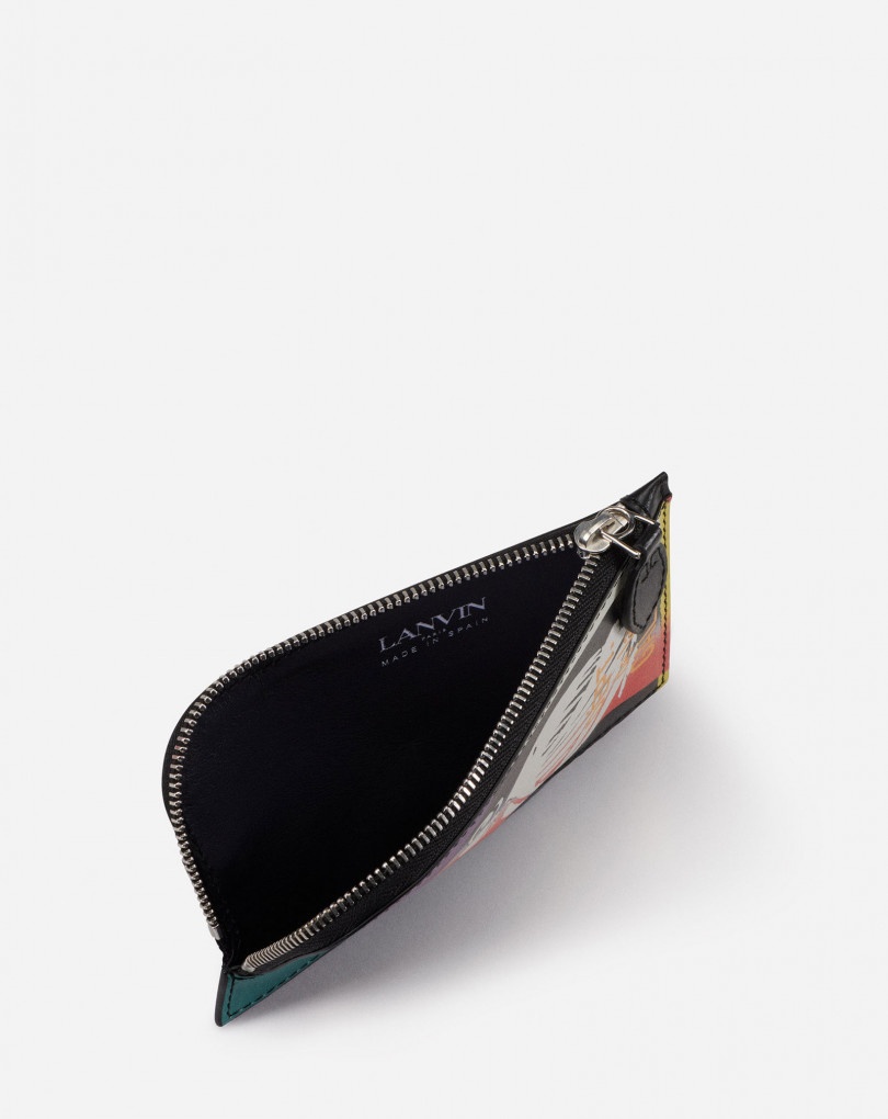 NECKLACE CARD HOLDER IN  PRINTED LEATHER - 5