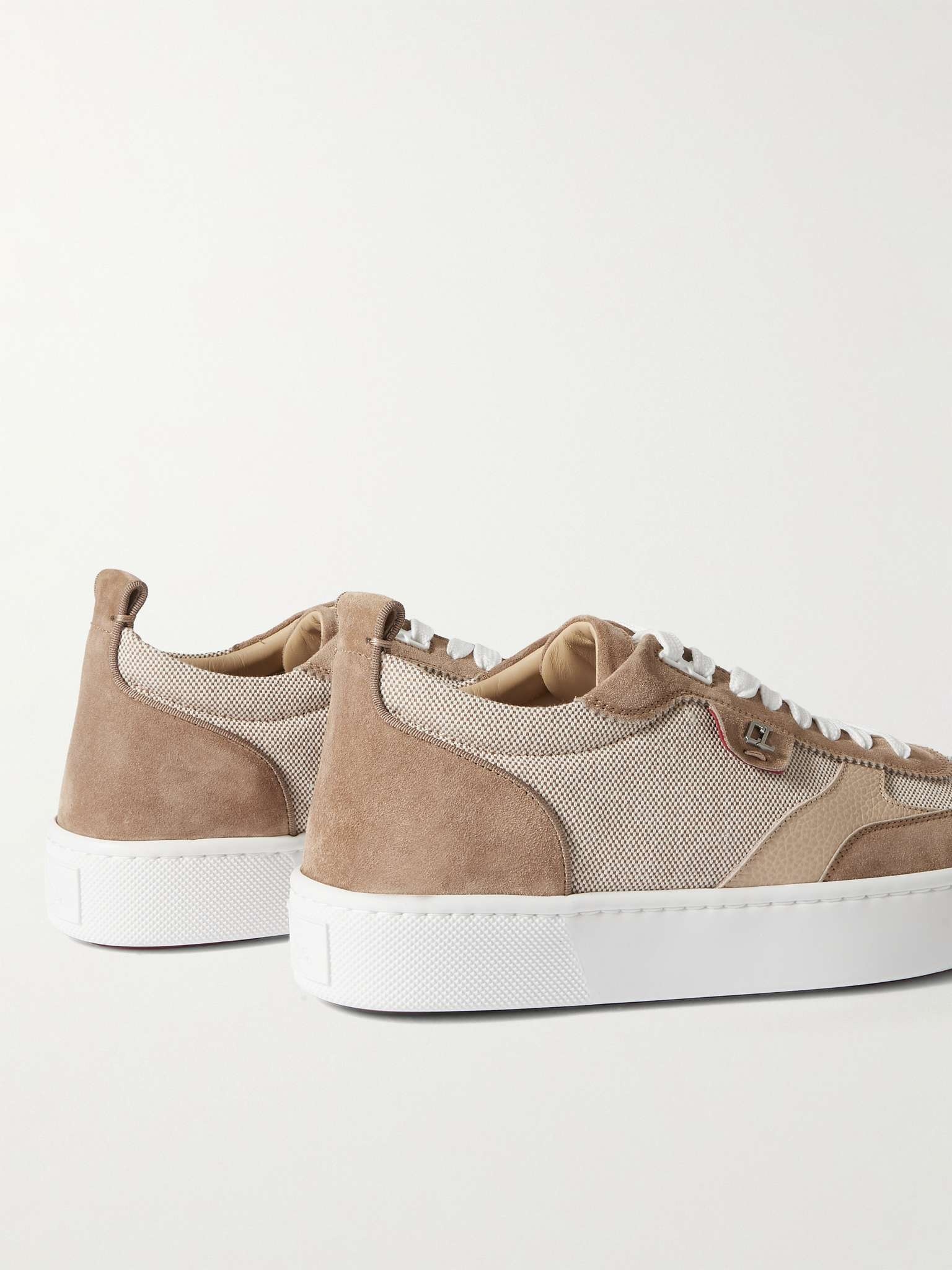 Happyrui Spiked Leather-Trimmed Canvas and Suede Sneakers - 5