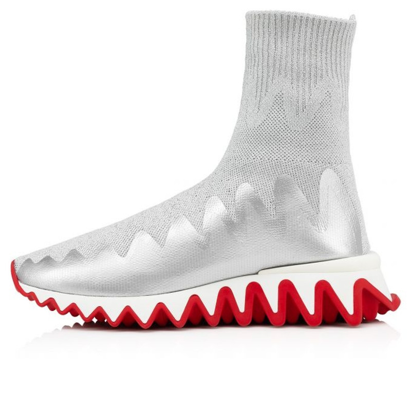 Christian Louboutin Sharky Sock Woman Silver outlook