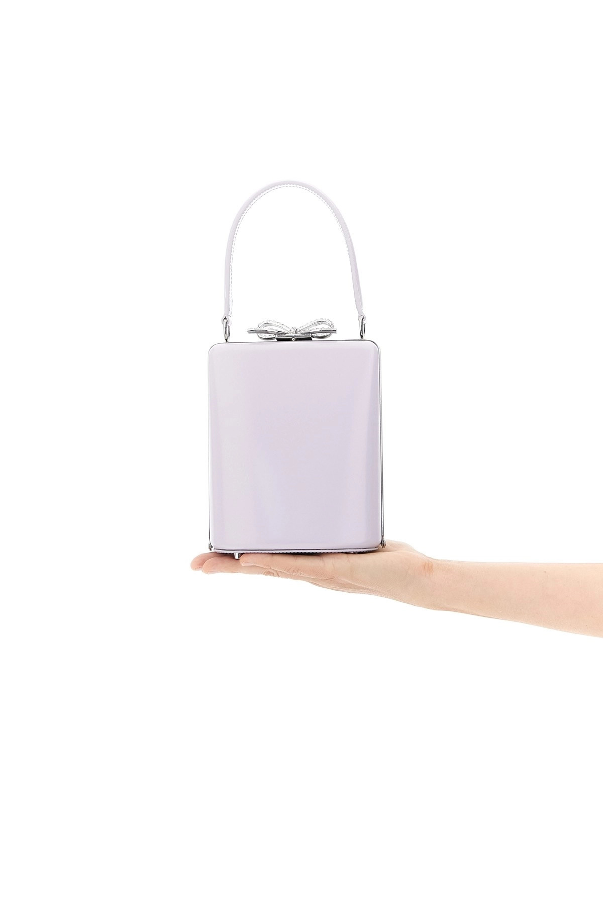 'Lilac leather mini bow' handbag - 2