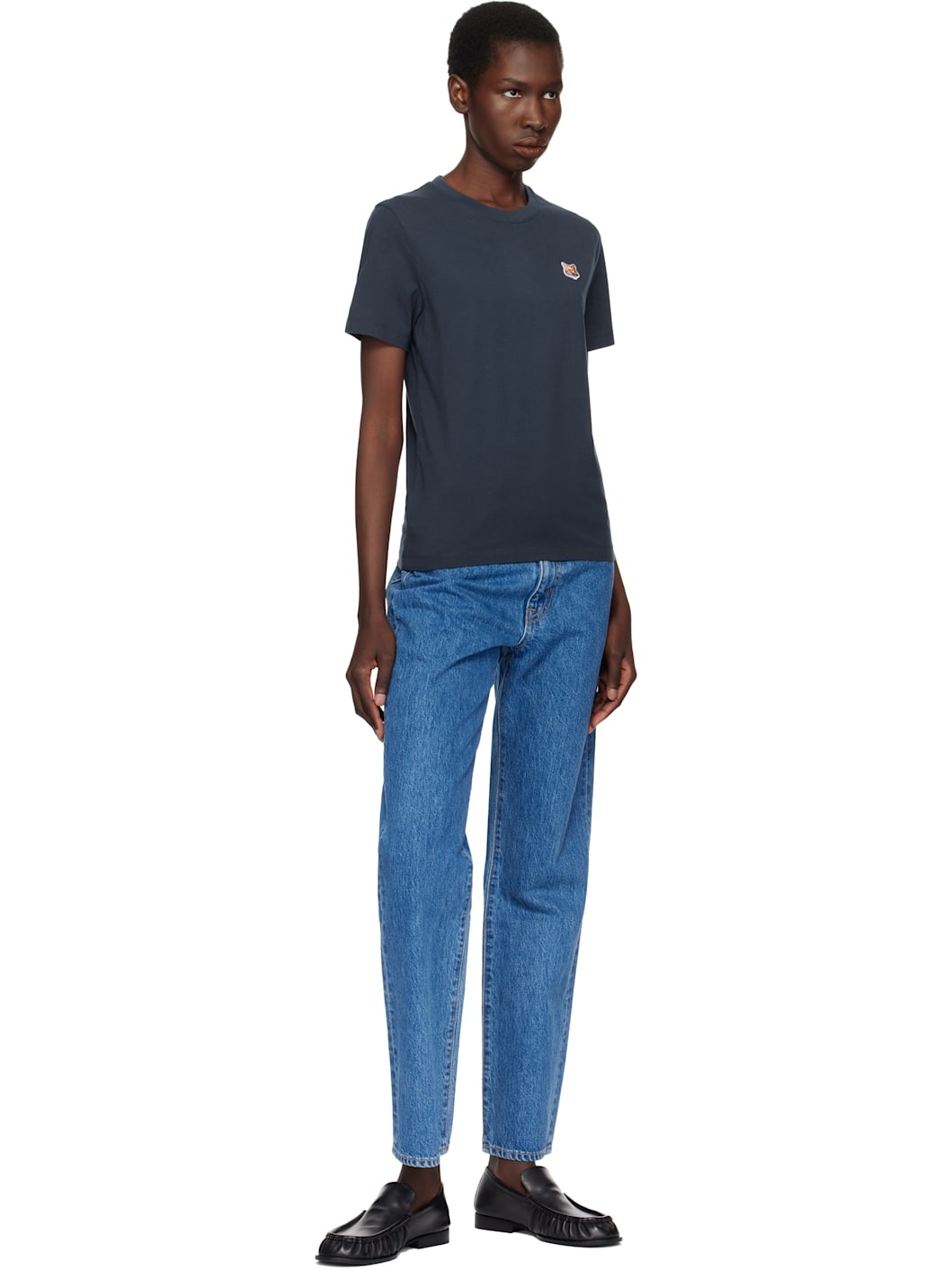 Navy Fox Head Patch Regular T-shirt - 4