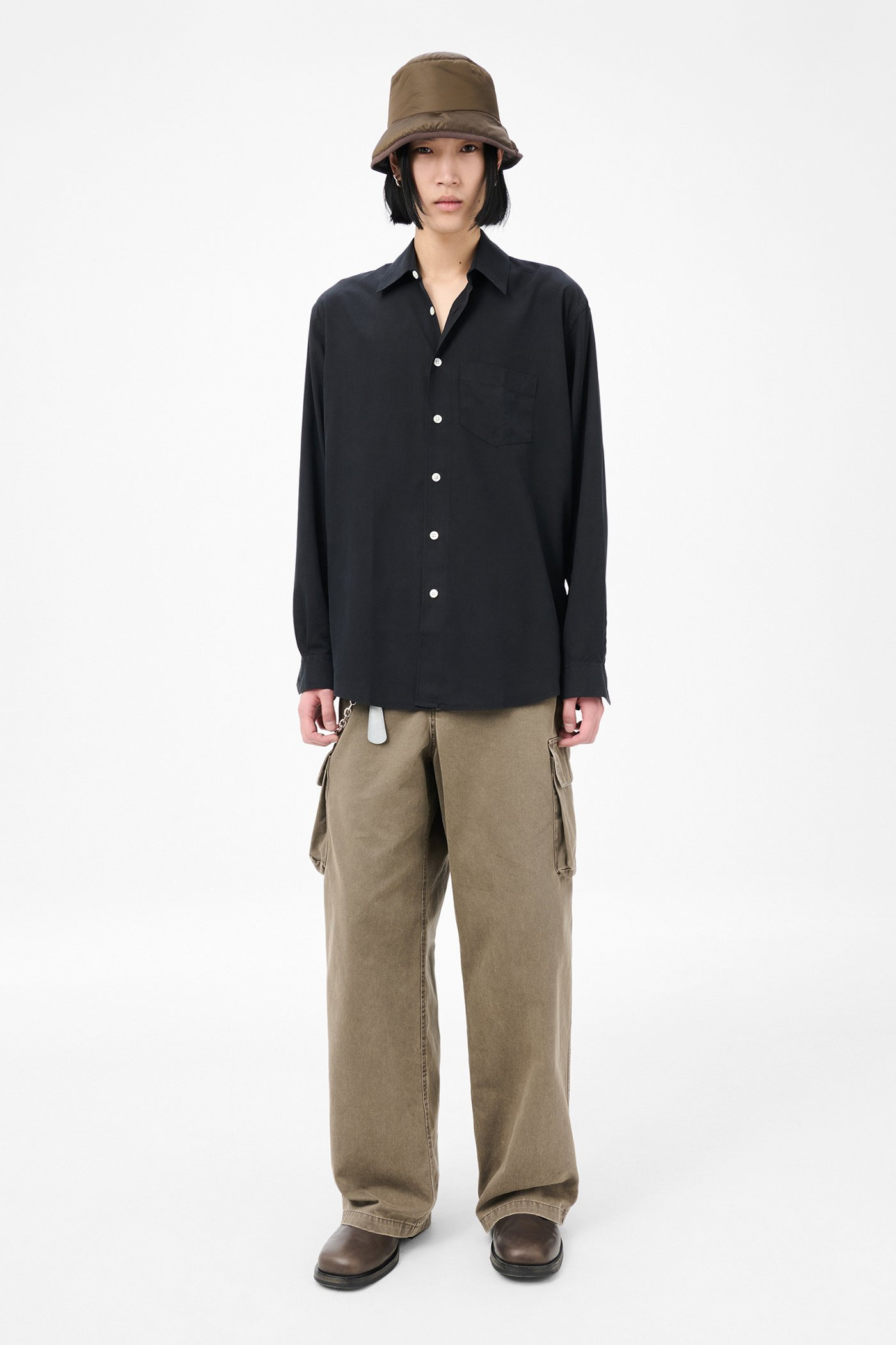 Initial Shirt Black Fine Silk - 2