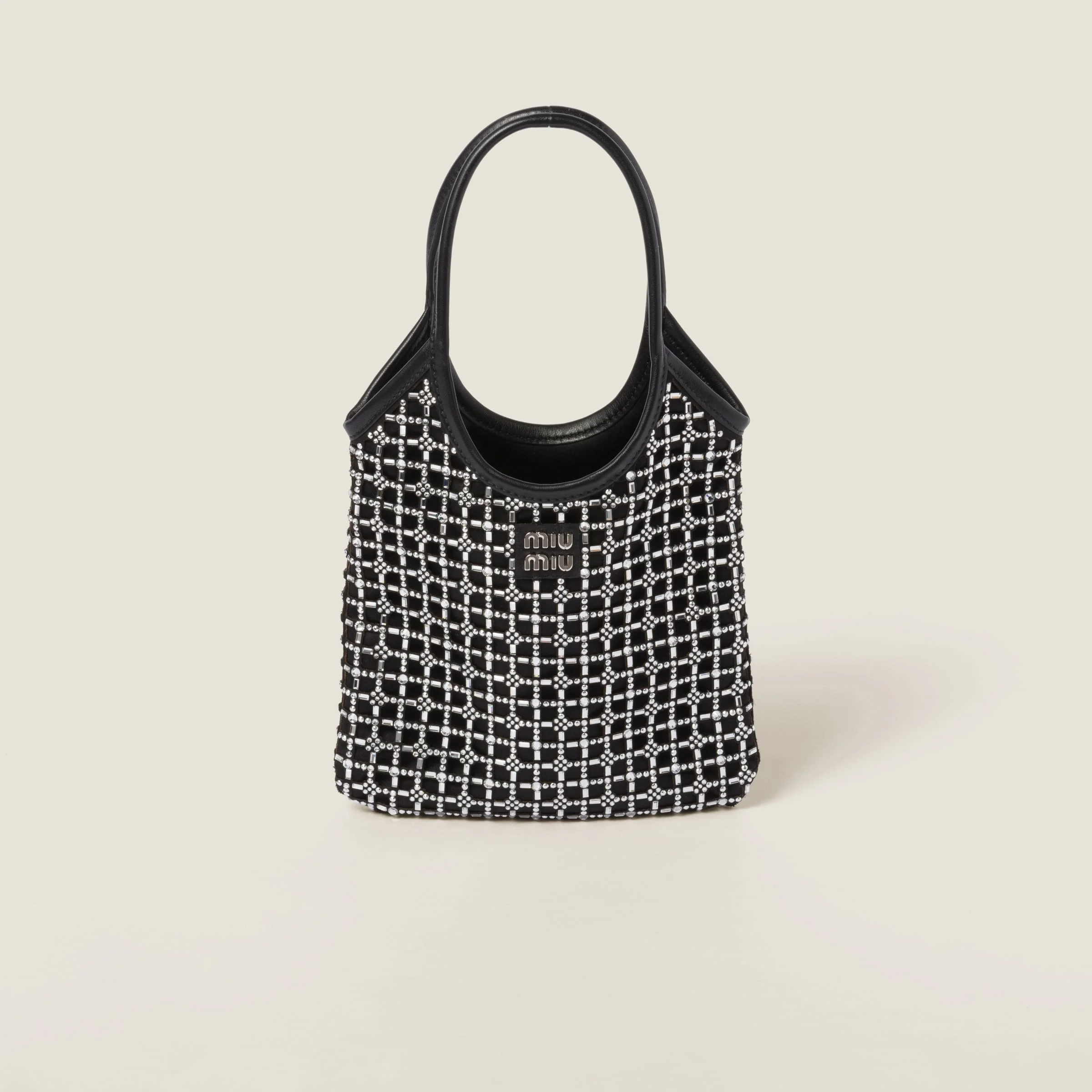 IVY satin handbag with synthetic crystals - 1