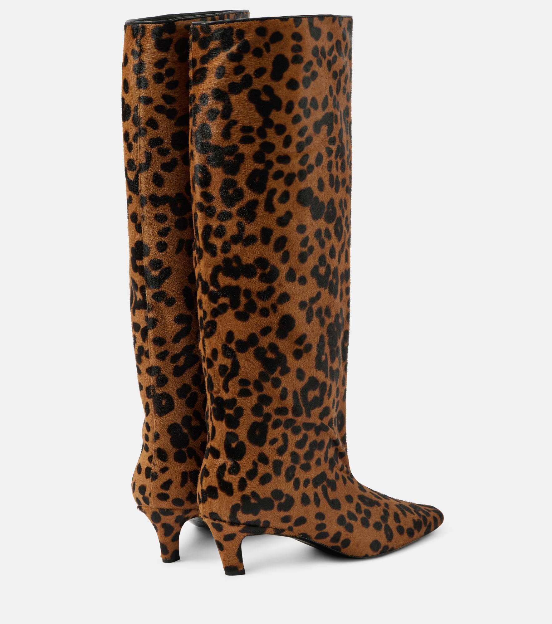 Wide Shaft calf hair knee-high boots - 3