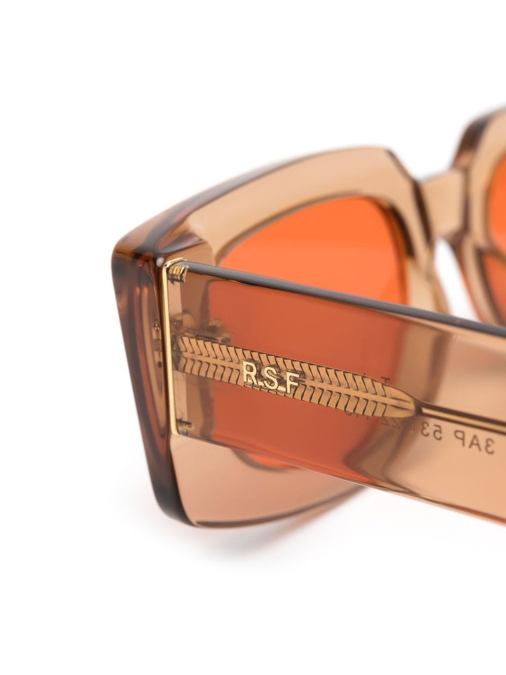 orange-tinted rectangle-frame sunglasses - 3